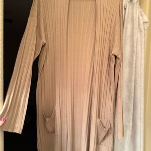 BB Dakota Ribbed Tan Cardigan